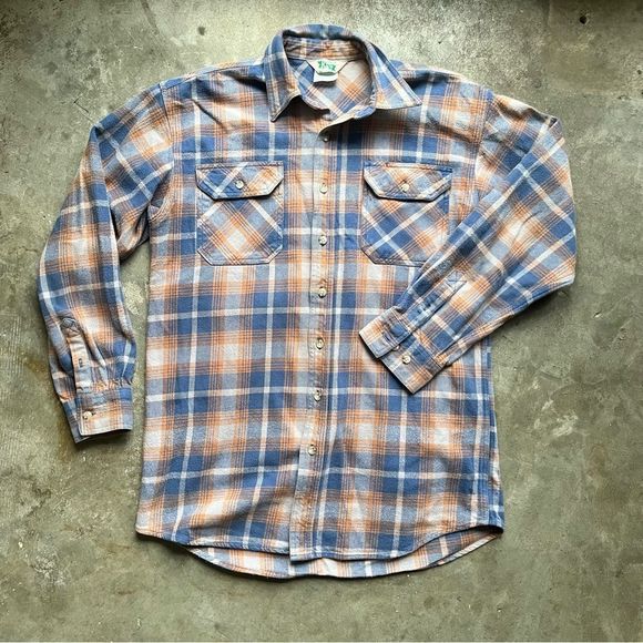 Vintage KEY Flannel size Large Shacket button down shirt - Picture 1 of 7